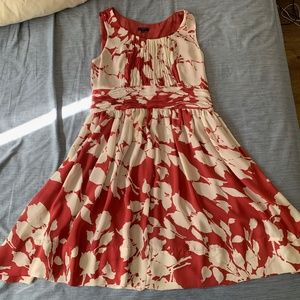 Talbots Red Floral Watercolor Dress Size 10P